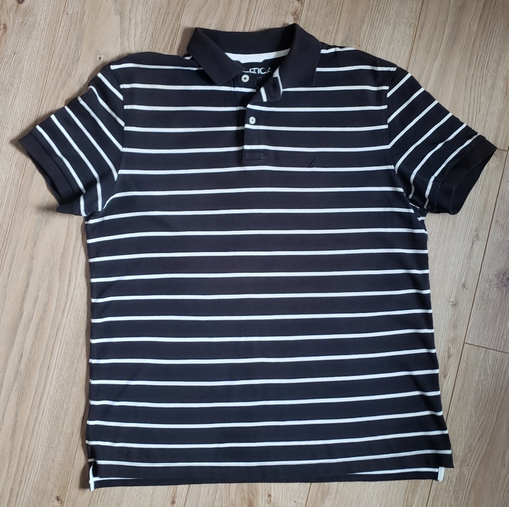 Nautica Men's Polo Shirt (Black and White)